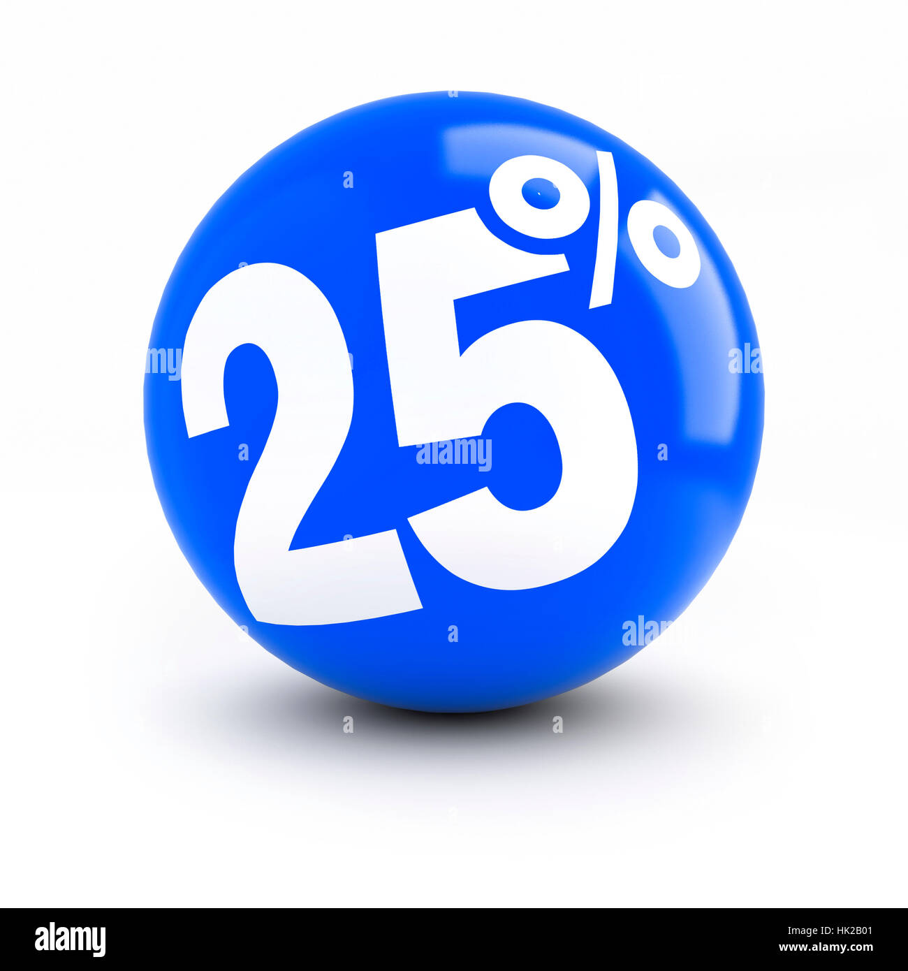 25% di sconto sfera rossa. venticinque sfera Foto Stock