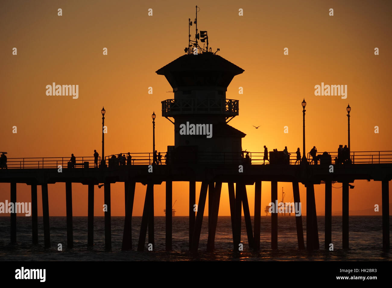 Pier Paddle Out Foto Stock