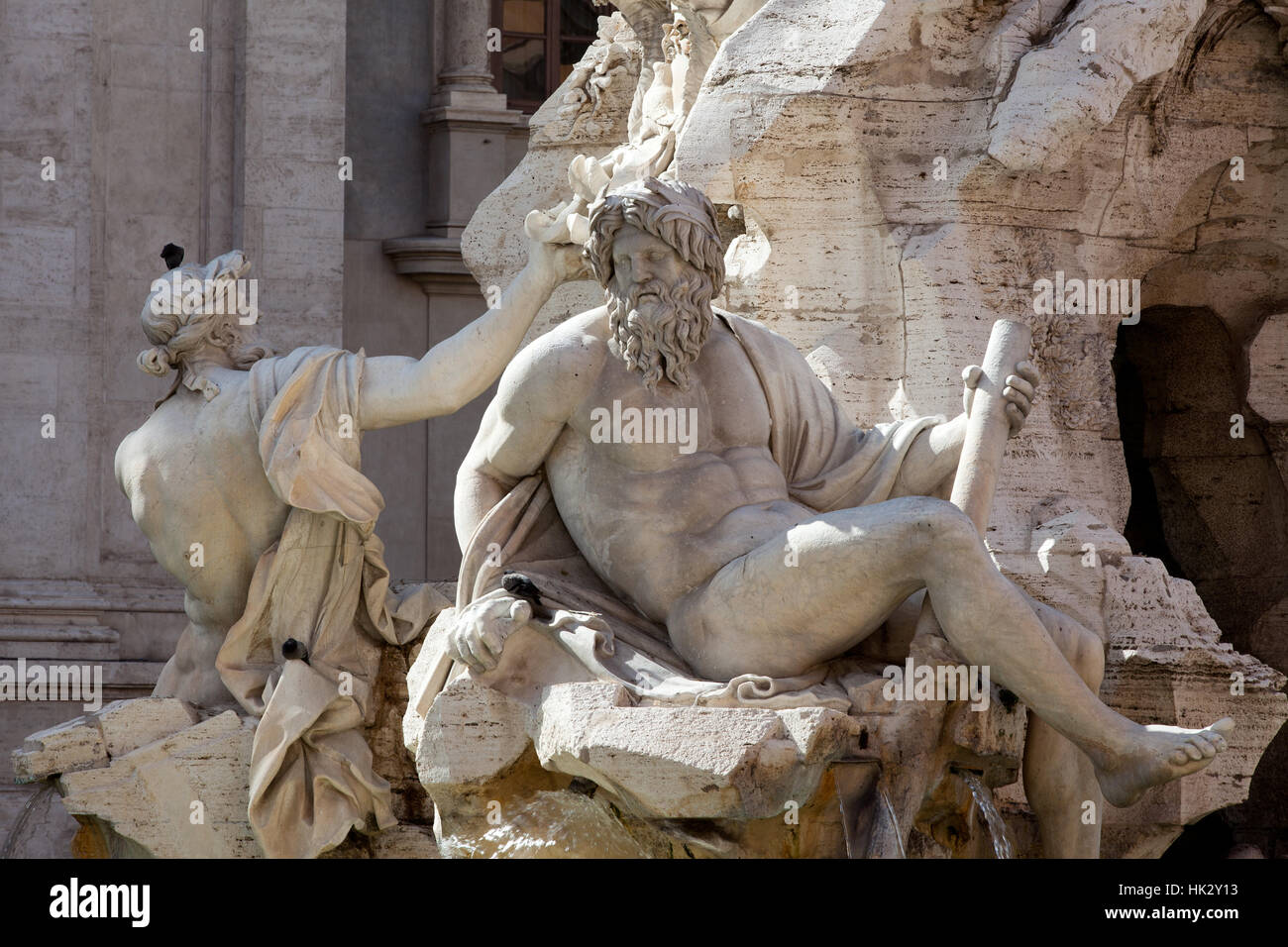 Roma, Fontana, quadrato, fiumi, piazza, viaggi, dio, città, paese Foto Stock