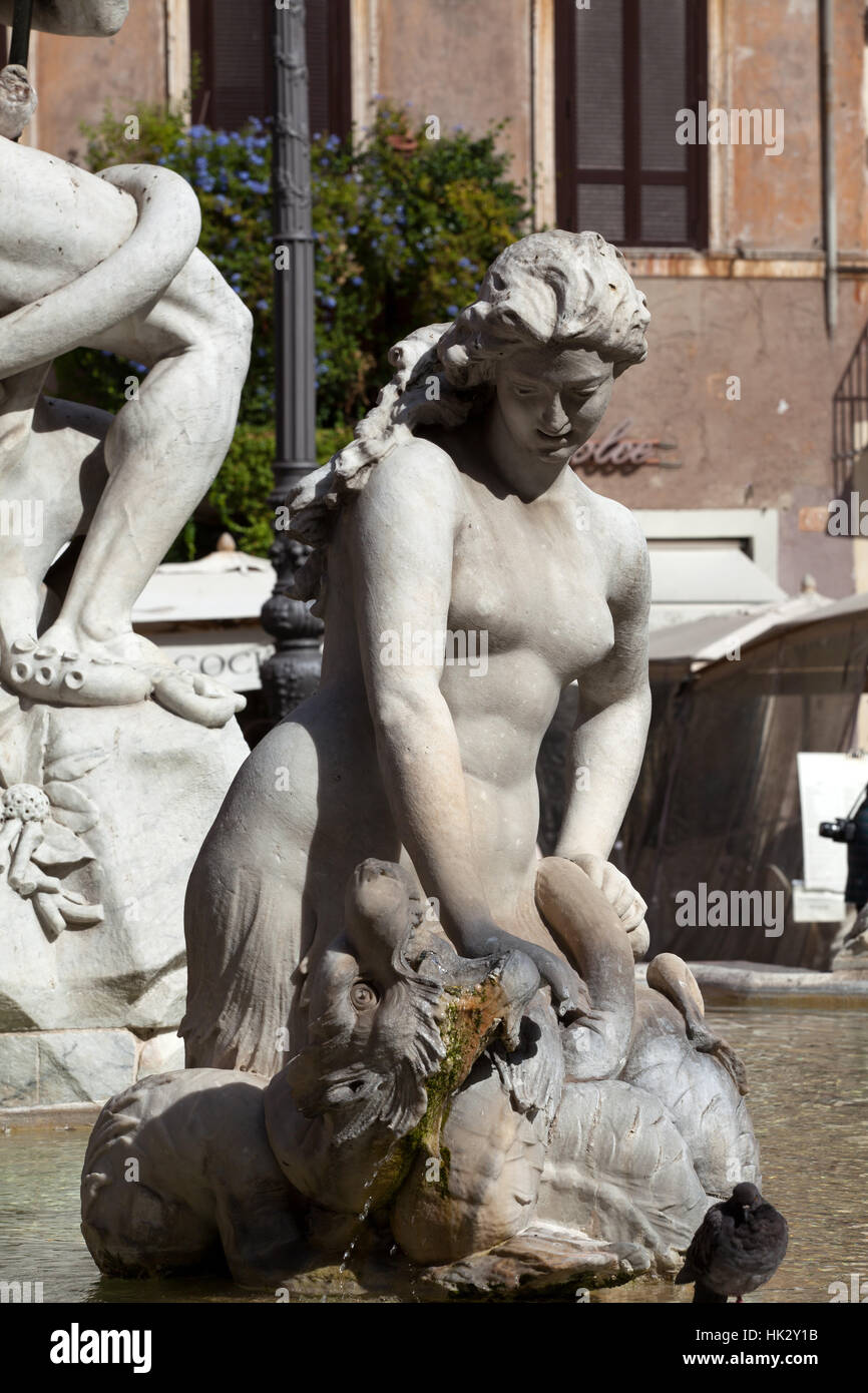 Roma, Fontana, piazza nettuno e piazza, viaggi, città, paese monumento, Foto Stock