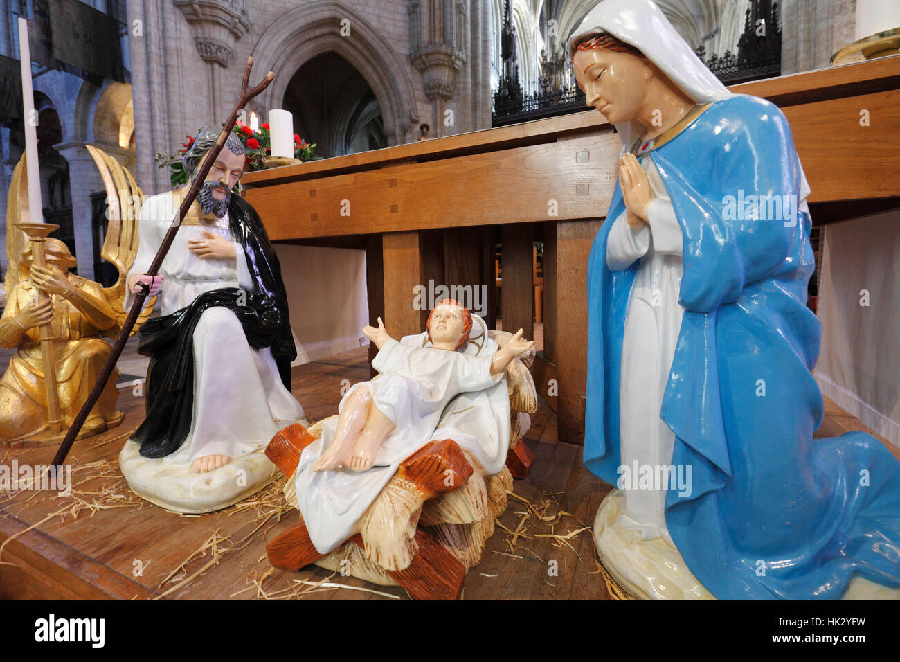 Presepe nella Cattedrale di Ely. Foto Stock