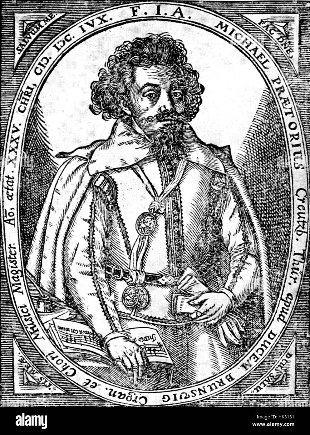 MICHAEL PRAETORIUS (1571-1621) del compositore tedesco circa 1606 Foto Stock