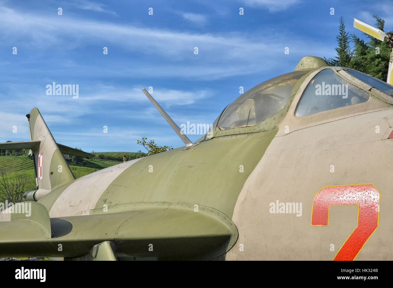 Vista della tettoia del Lim-6bis jet da combattimento Foto Stock