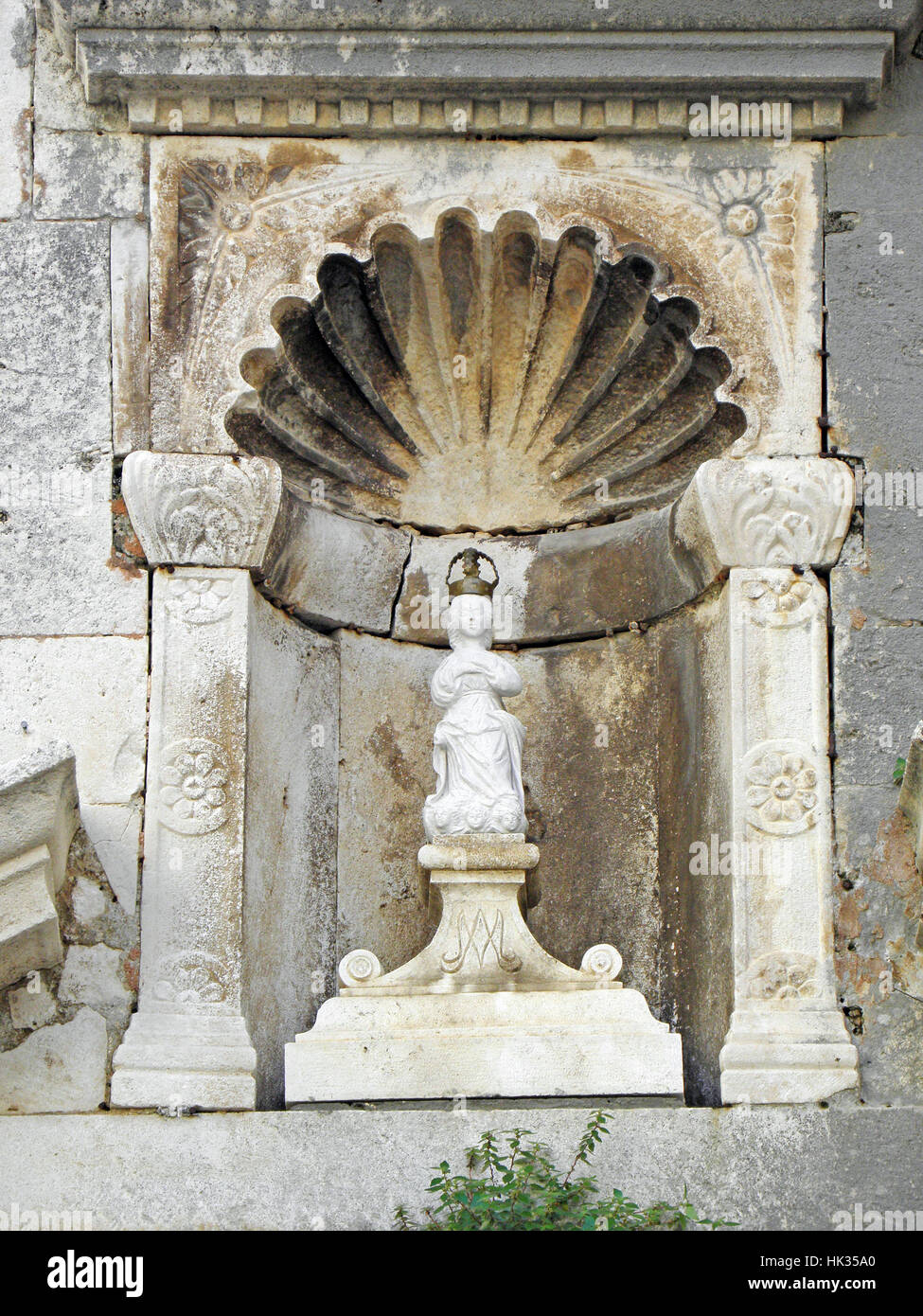 Korcula antica chiesa dettagli portale,S.Maria,croazia,l'Europa,2 Foto Stock
