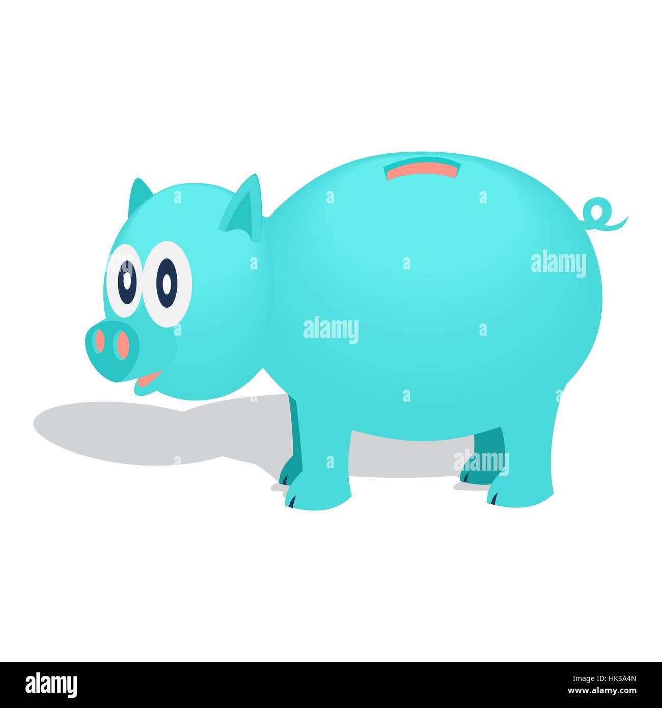 Salvadanaio con ombra. Illustrazione Vettoriale, isolato dal contesto. Illustrazione Vettoriale