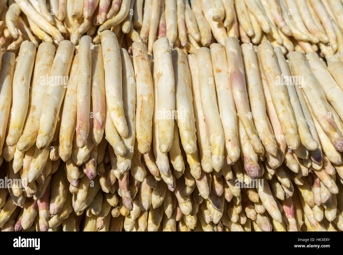 Delicatezza, appena raccolto asparagi bianchi Foto Stock