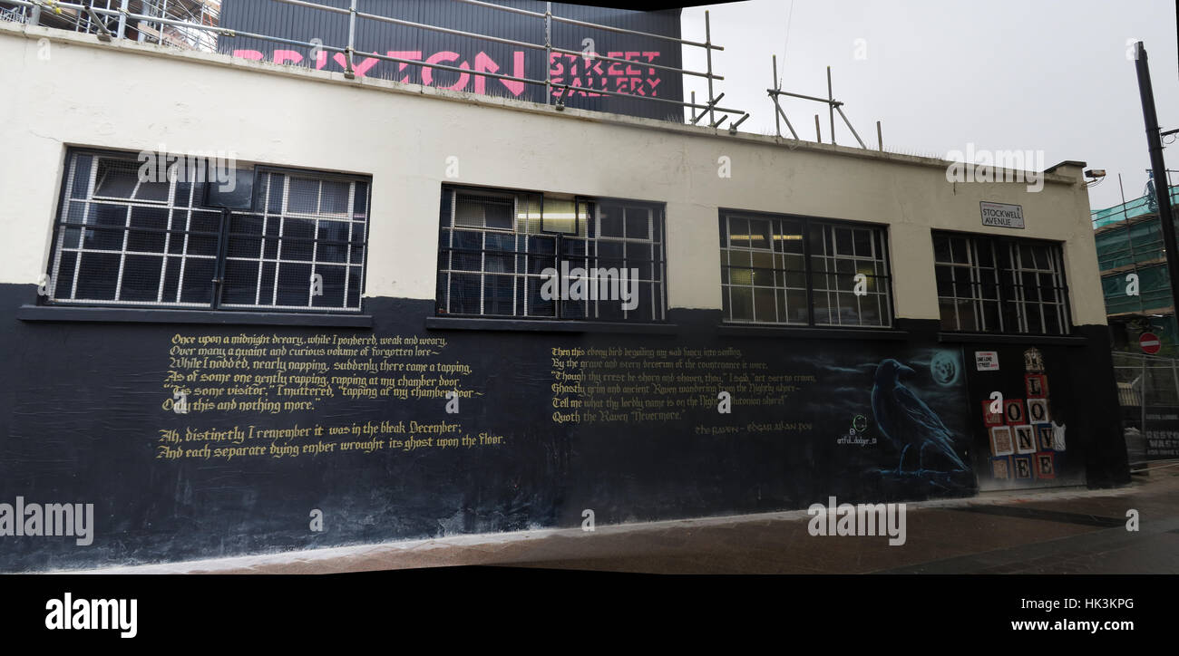 Arte di strada in Brixton London, England, Regno Unito Foto Stock