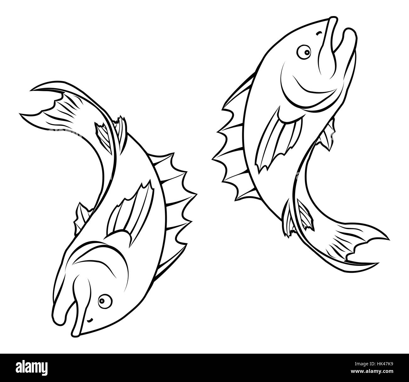 Una illustrazione di pesce stilizzato formando un cerchio forse un  tatuaggio di pesce Foto stock - Alamy