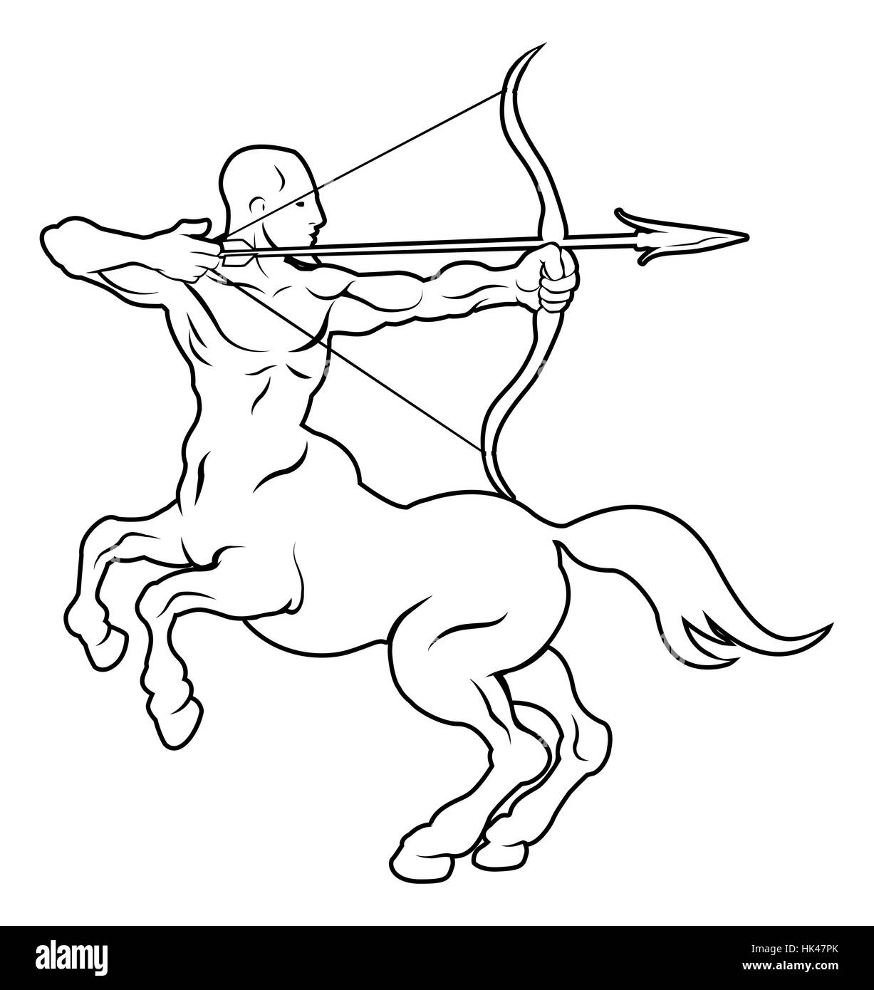 images Stilizzato Centauro Disegno centauro arciere tattoo foto stock alamy