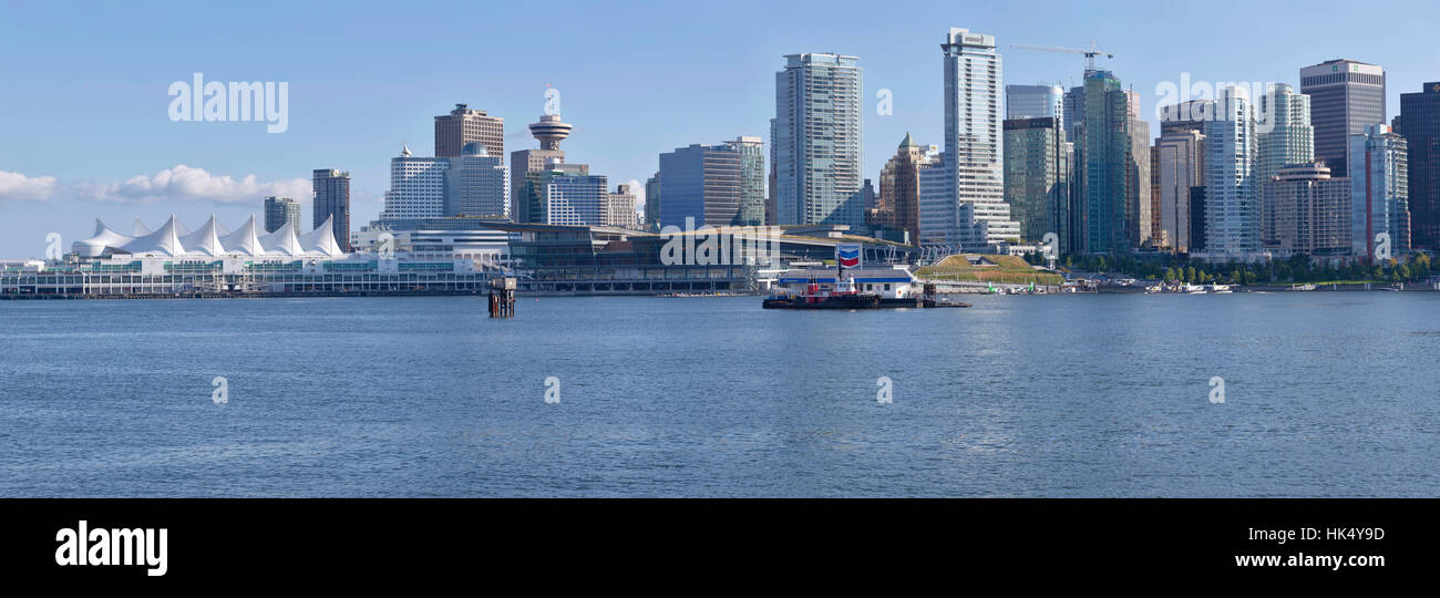 Vancouver BC skyline vista panoramica in Canada. Foto Stock