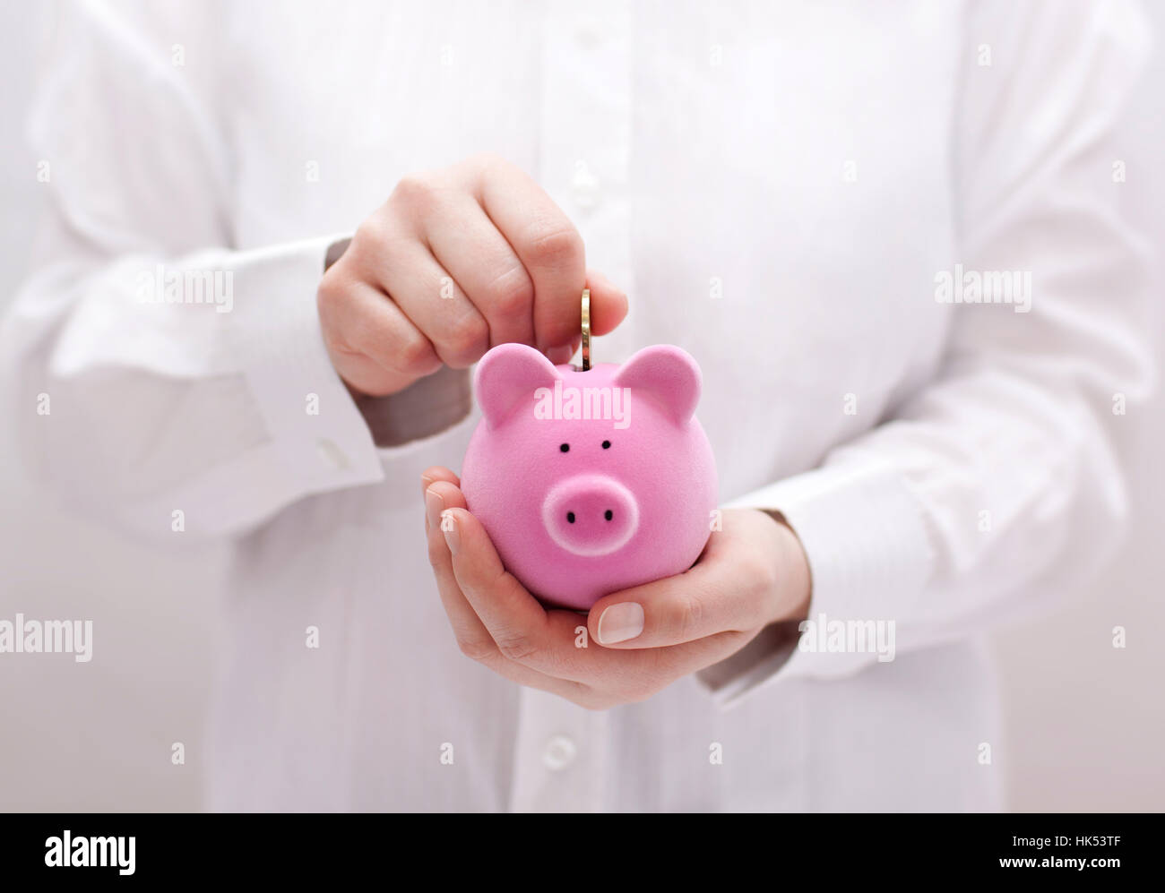 Banca, istituto di credito, mano, persona, Coin, salvare, giocattolo, pensionamento, ricchezza, Foto Stock