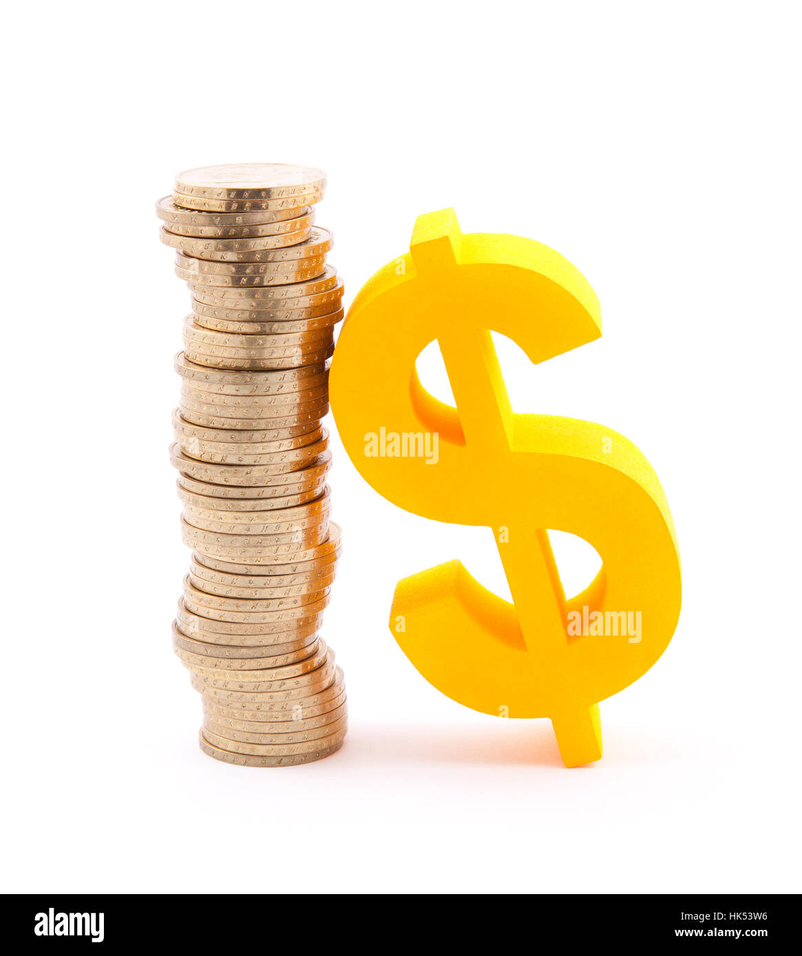 Banca, istituto di credito, dollaro, dollari, isolata, american, valuta moneta, Foto Stock