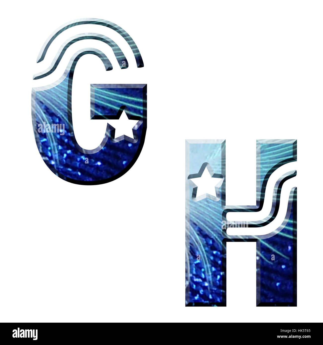 Abc anti blu font ef gh Foto Stock