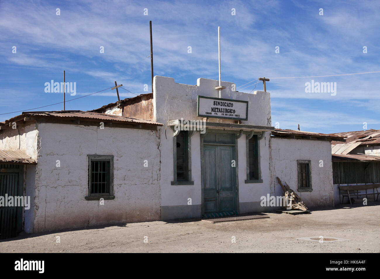 Santiago Humberstone Oficina Saliterra, il Deserto di Atacama, Norte Grande del Cile Foto Stock