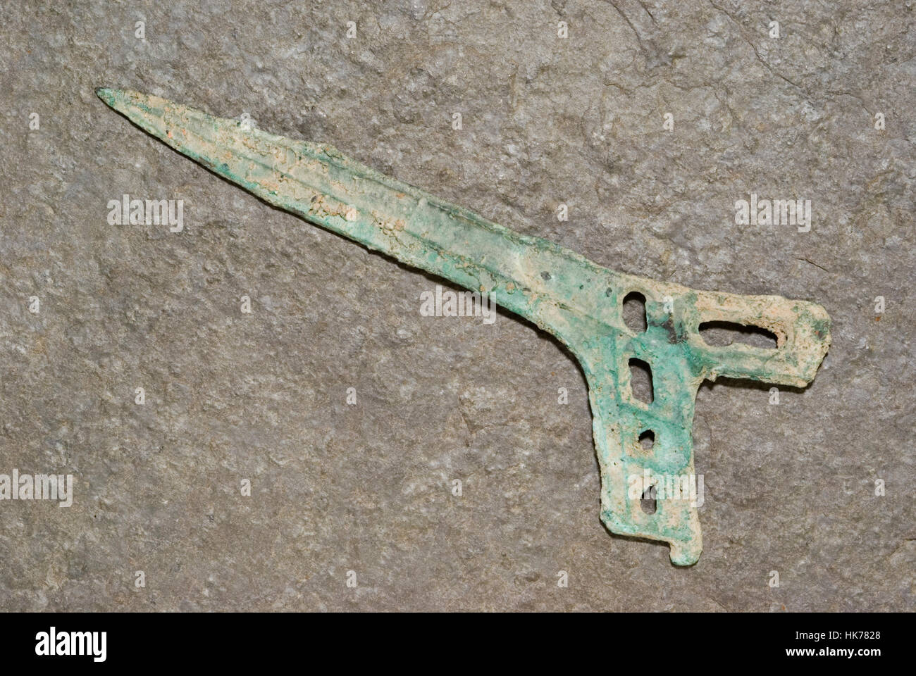 Bronzo cinese alabarda denaro Foto Stock