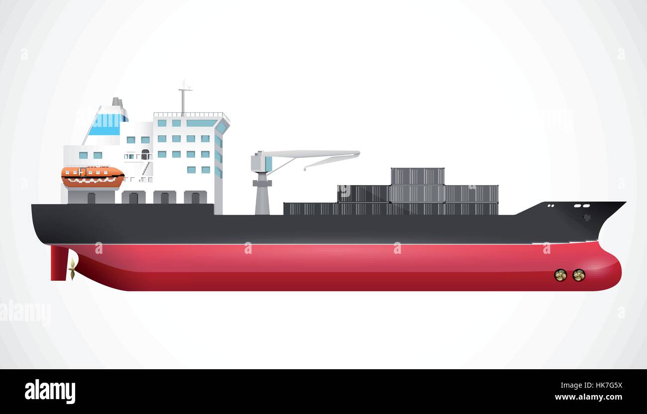 Nave da trasporto - ocean trade - concetto di business Illustrazione Vettoriale