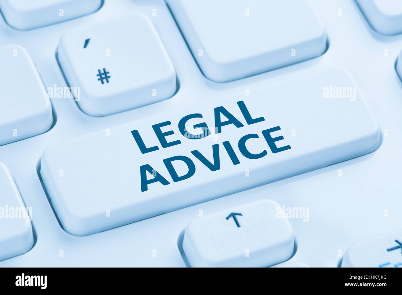 La consulenza legale compliance consultation informazioni info azienda internet blu simbolo della tastiera del computer Foto Stock