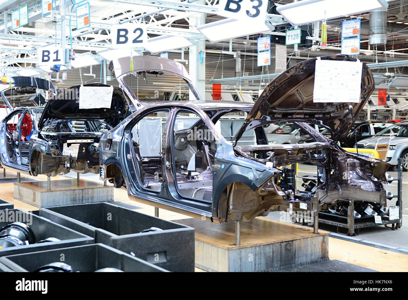 Skoda auto auto in fabbrica a Mlada Boleslav. Foto Stock