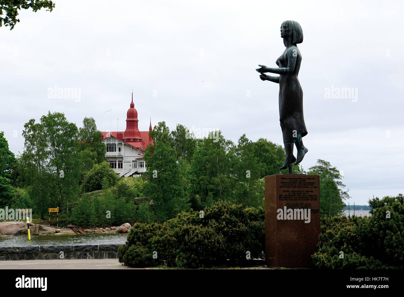 Rauhanpatsas, statua della Pace, Luoto isola, Helsinki, Finlandia Foto Stock
