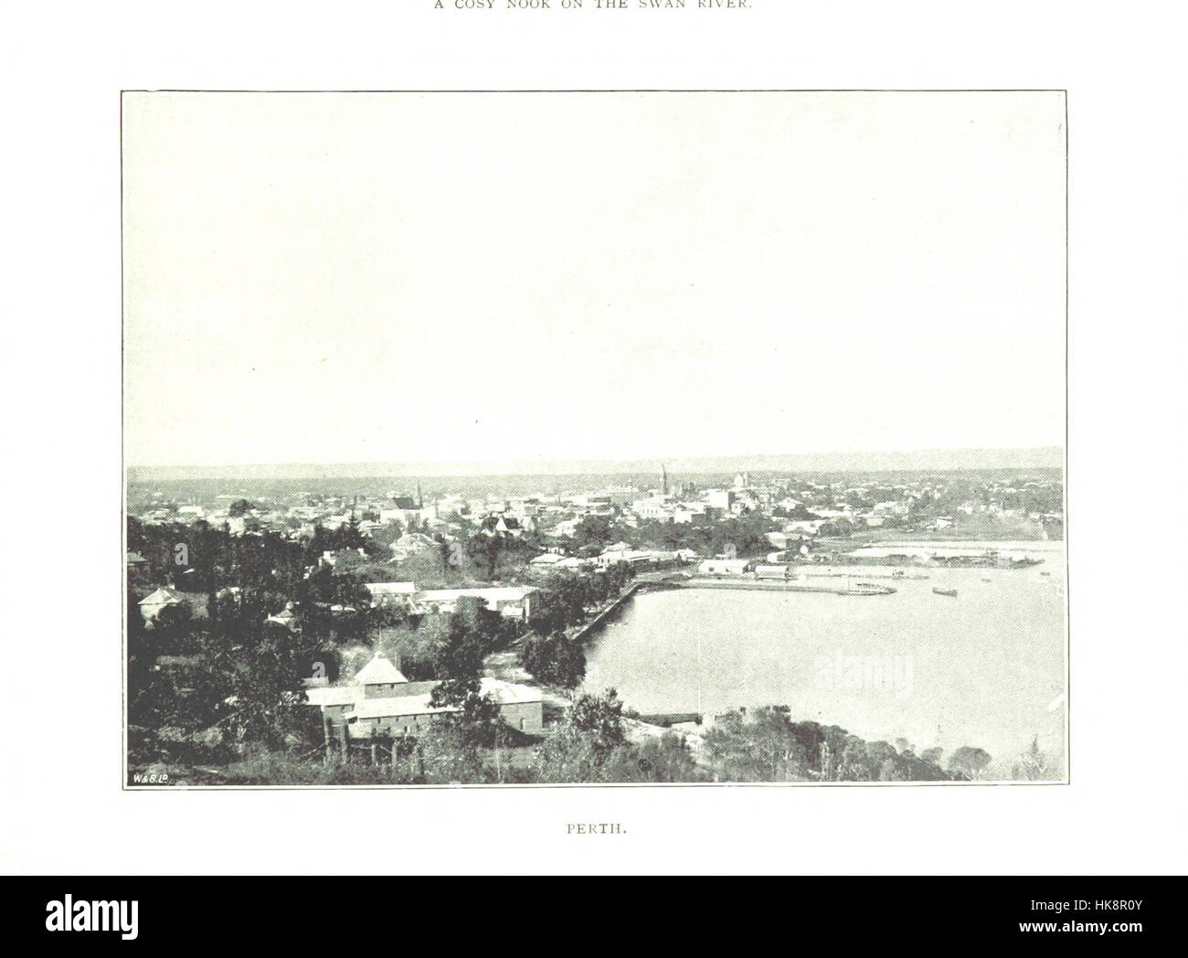 Immagine tratta da "My Fourth Tour in Western Australia", che illustra i viaggi dell'autore in Western Australia, con rappresentazioni del paesaggio e delle culture indigene, nonché un ritratto dell'autore. Foto Stock