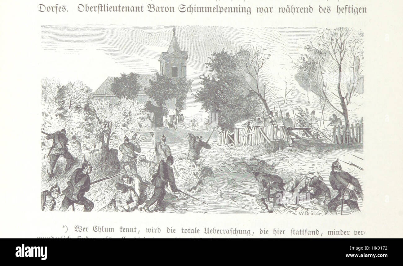 Immagine tratta da pagina 626 di "Der deutsche Krieg von 1866", raffigurante la guerra tedesca del 1866, un conflitto militare chiave nella storia tedesca che portò all'unificazione della Germania. Foto Stock