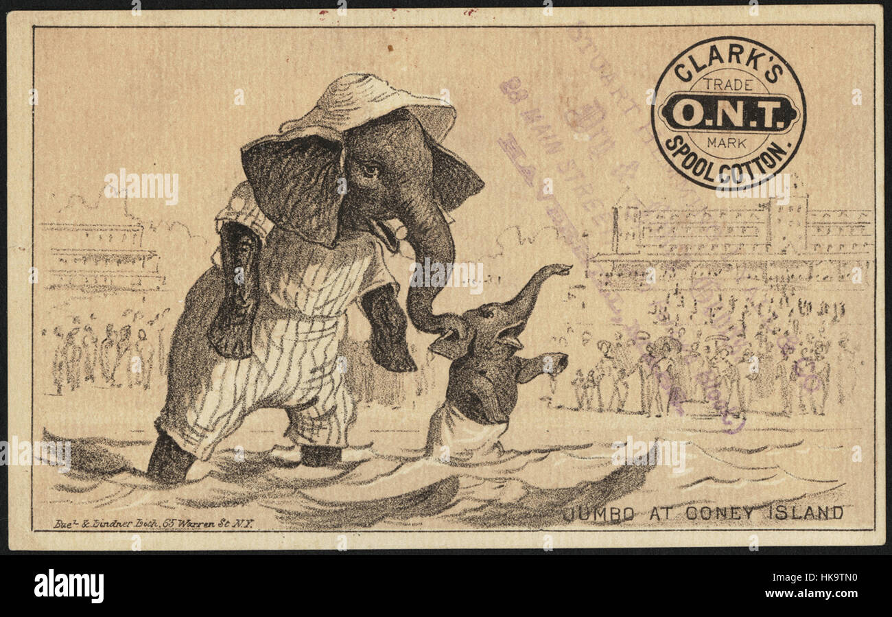 Jumbo a Coney Island. Clark lo stelo O.N.T. cotone Foto Stock