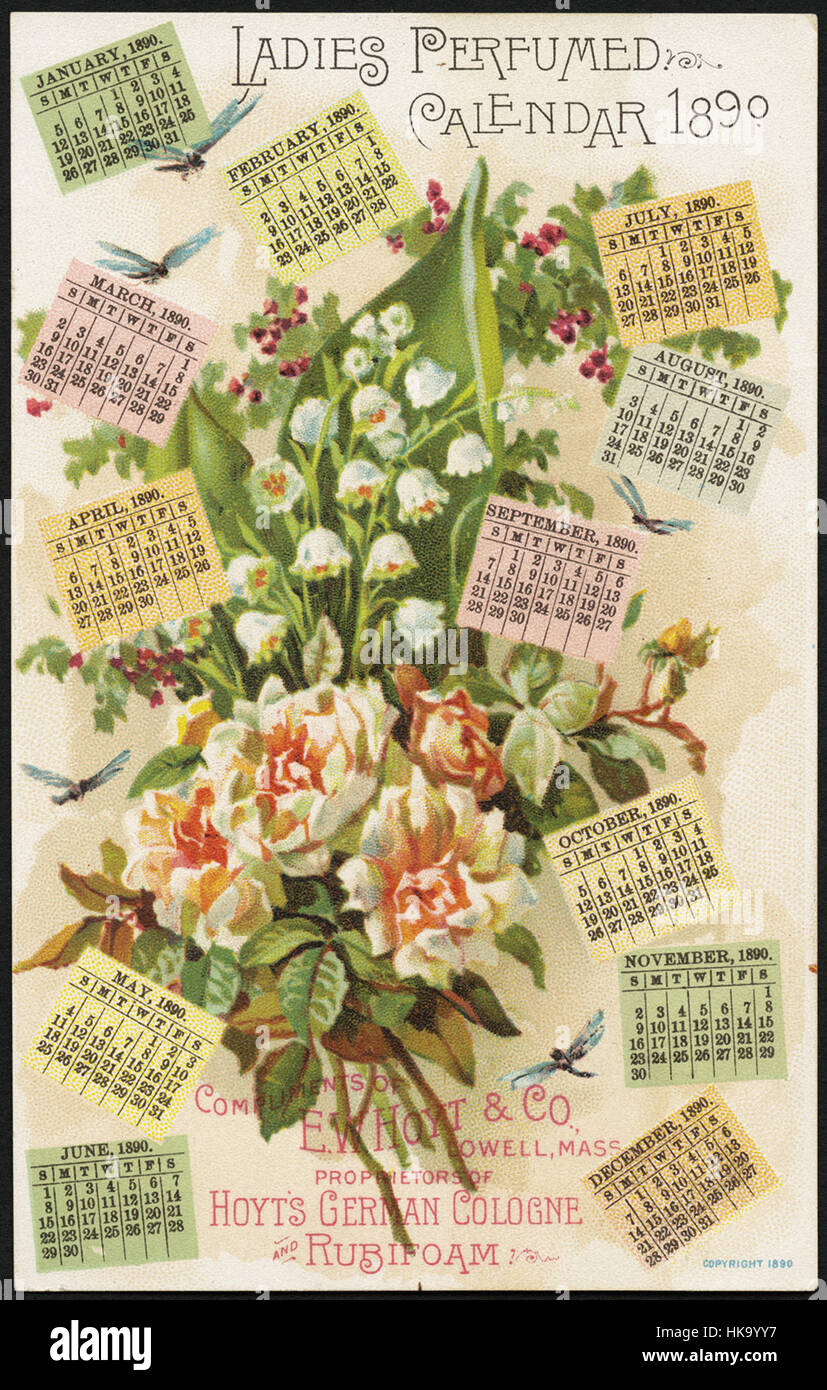 Onorevoli Calendario profumato 890 Foto Stock