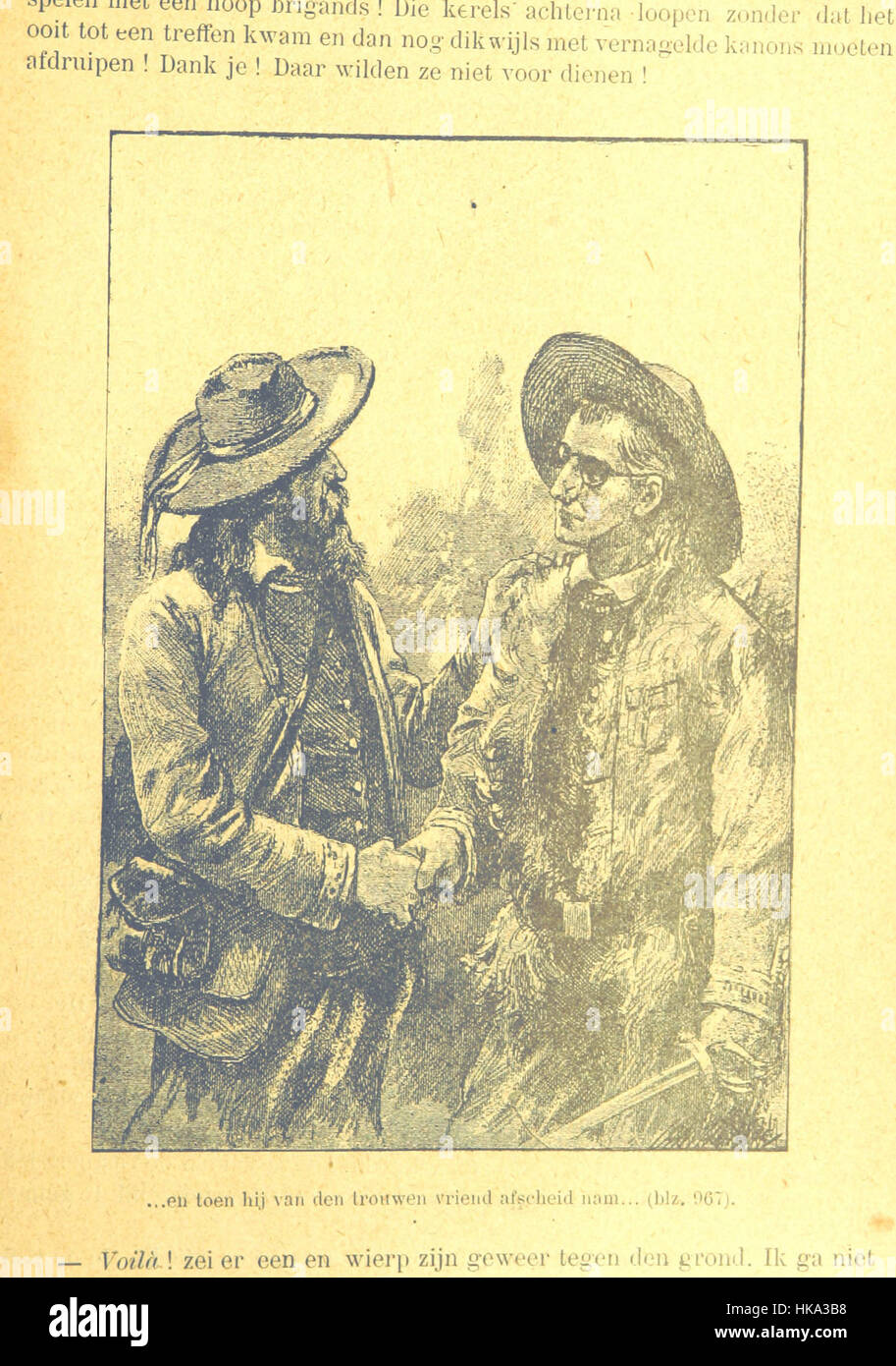 Questa immagine è una pagina del testo storico "De Sansculotten in Vlaanderen" che descrive l'eroica lotta dei contadini nelle Fiandre durante il conflitto del 1798. L'illustrazione cattura lo spirito rivoluzionario del tempo. Foto Stock