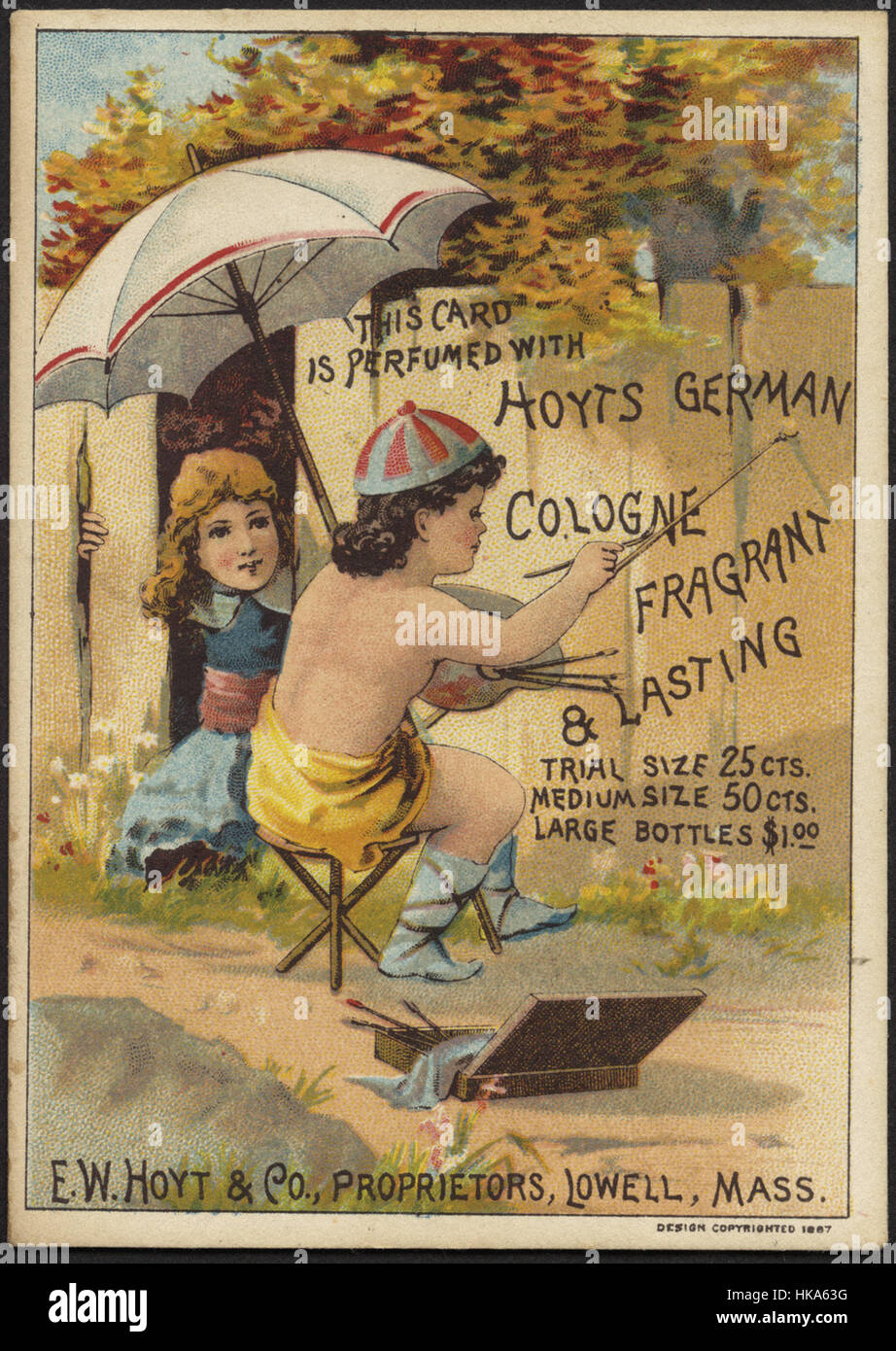 Questa scheda è profumato con Hoyts colonia tedesca, fragrante e durata Foto Stock