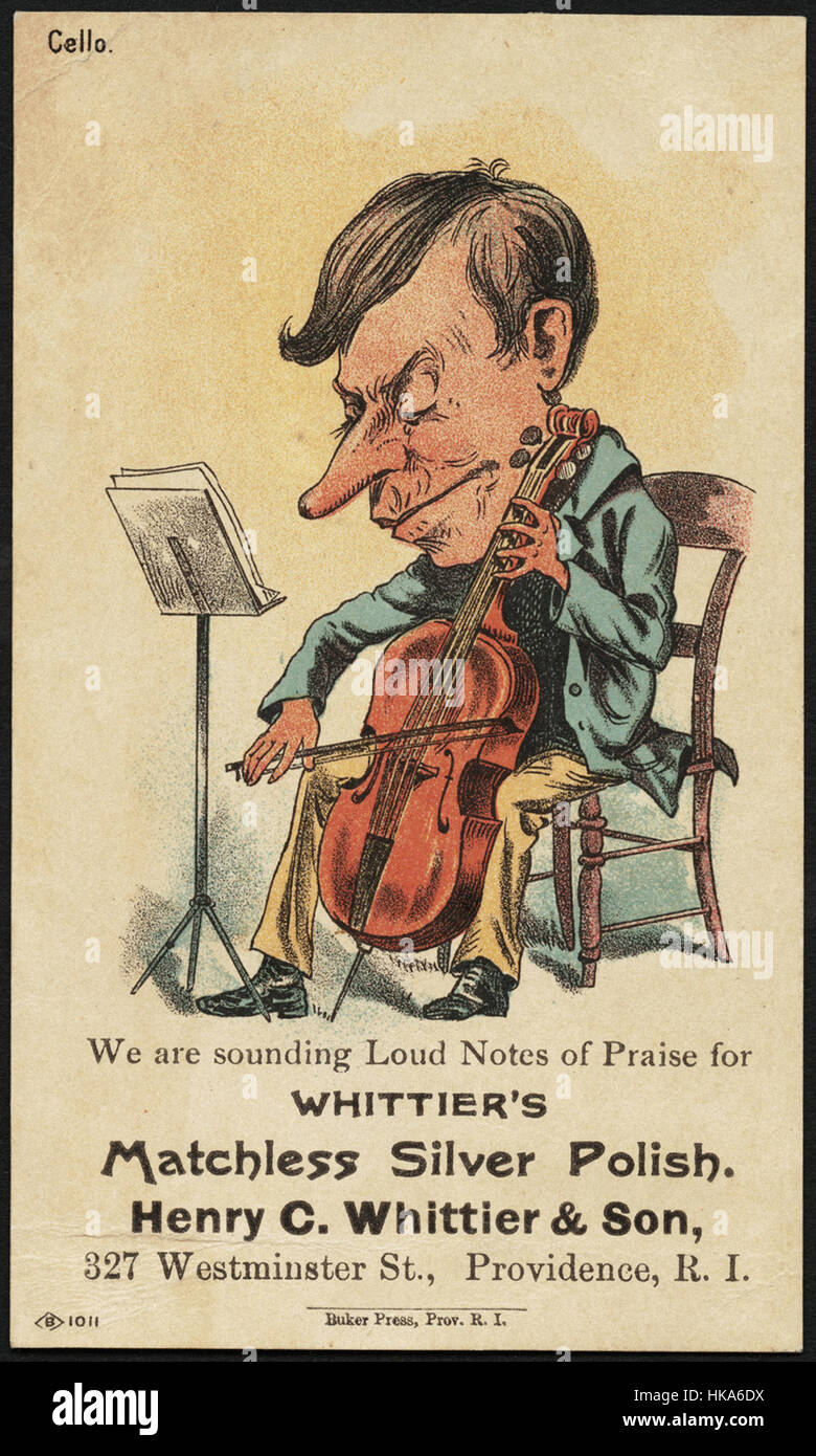 Stiamo suonando le note forti di lode per Whittier è inimitabile argento polacco. Henry C. Whittier & Spon, 7 Westminster San, la provvidenza, R. I. Foto Stock