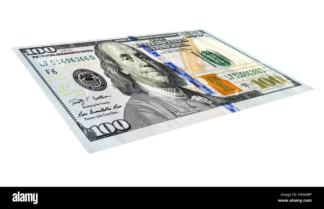 Di dollari di banconote. Un centinaio di dollaro americano banconota Foto Stock
