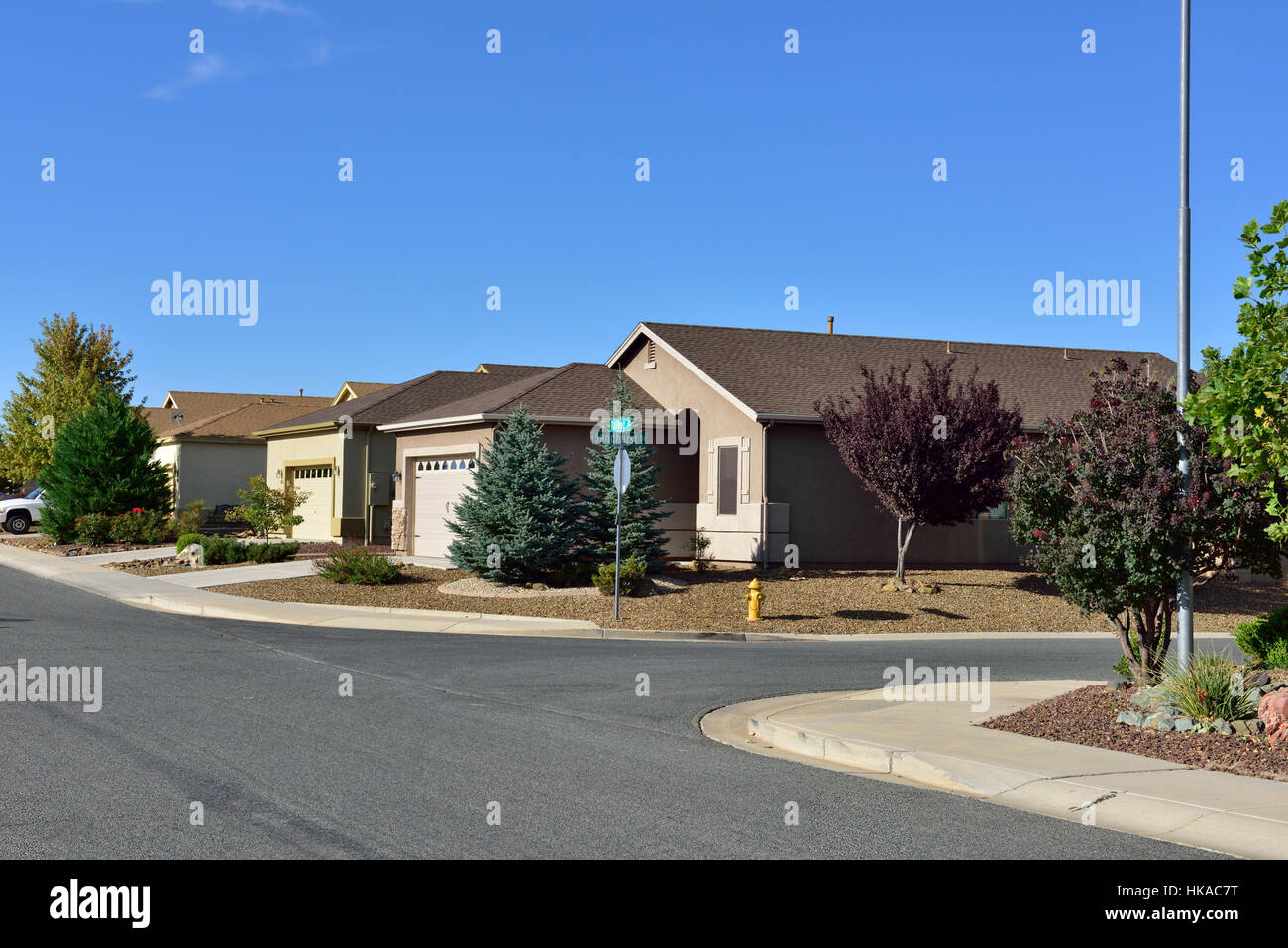Casa giardino paesaggistico nel clima asciutto di Yavapai county, Arizona, Stati Uniti d'America Foto Stock