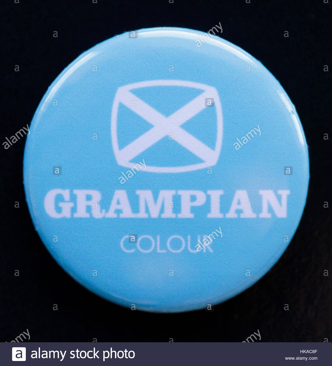 Grampian TV regionale logo sul badge Pin Foto Stock