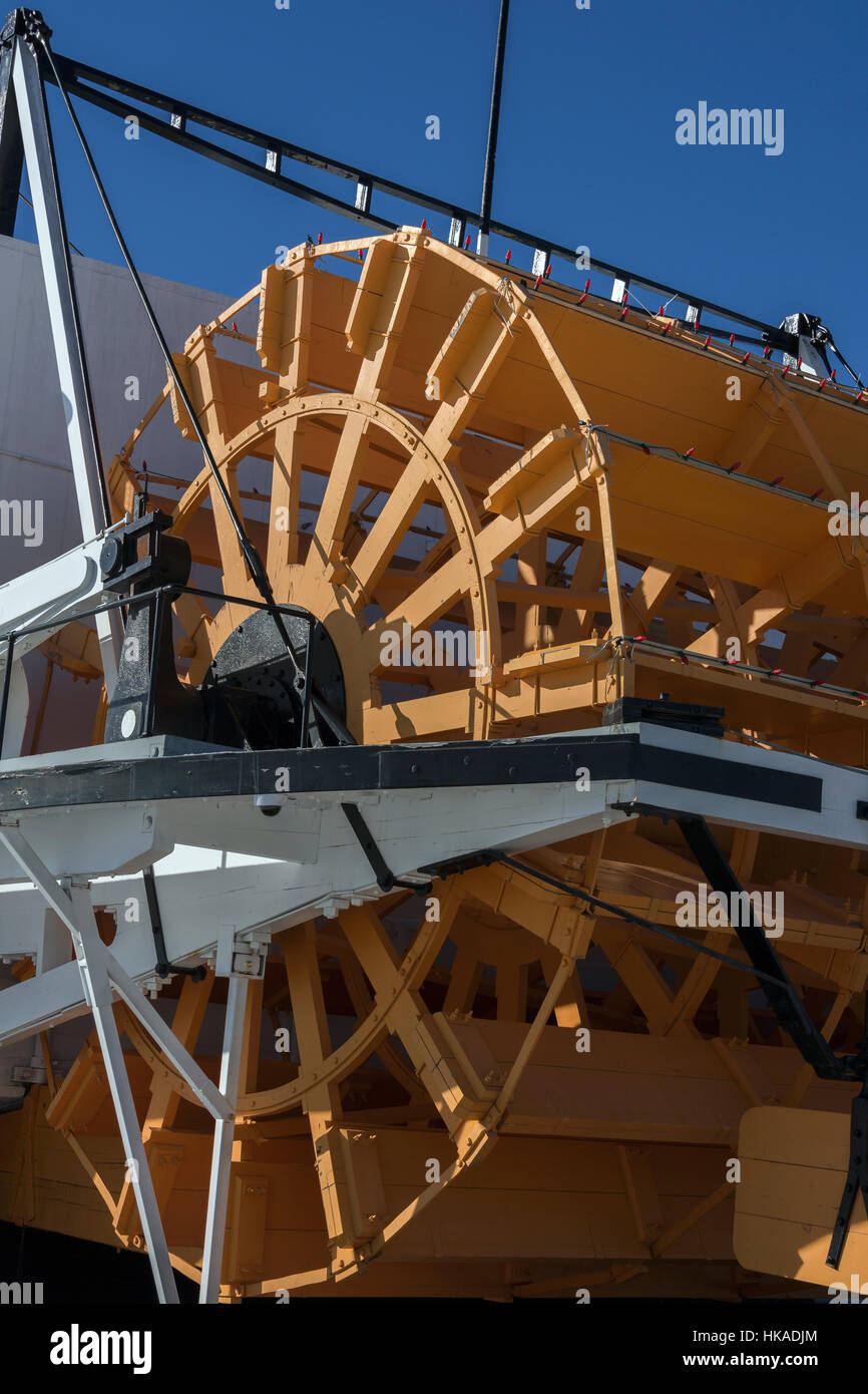 Close-up del sternwheel, SS Klondike II National Historic Site, Whitehorse, Yukon Territory Foto Stock