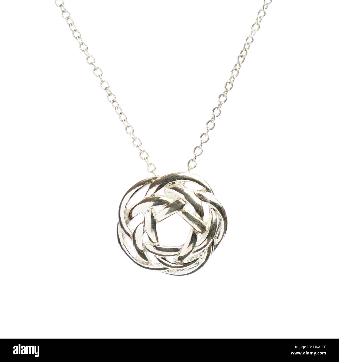 Gioielli artistico collana con pendente su sfondo bianco Foto Stock