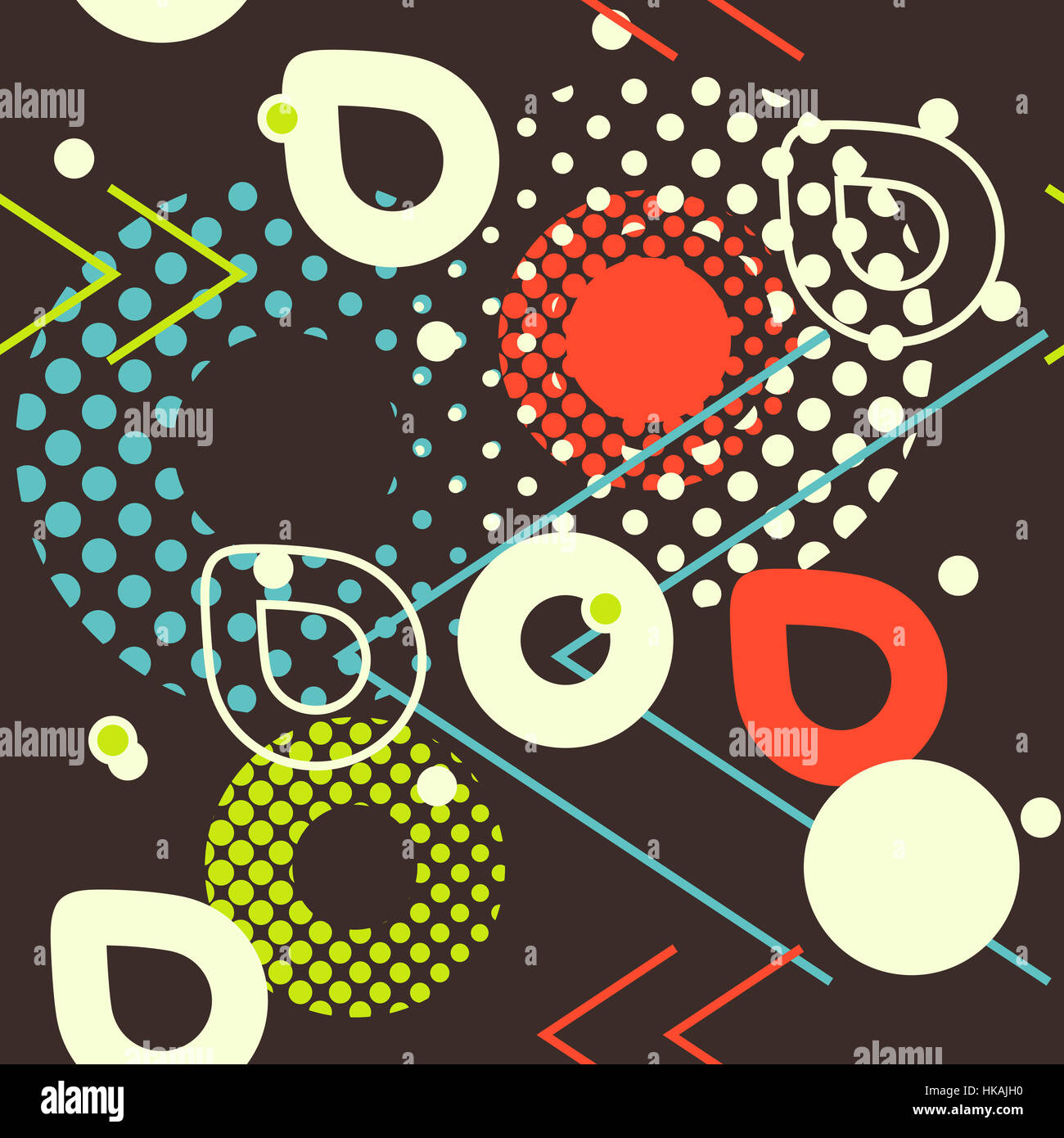 Abstract seamless pattern. Pixel forme geometriche motif sfondo. Imitazione di stampa illustrazione vettoriale memphis stile alla moda Foto Stock