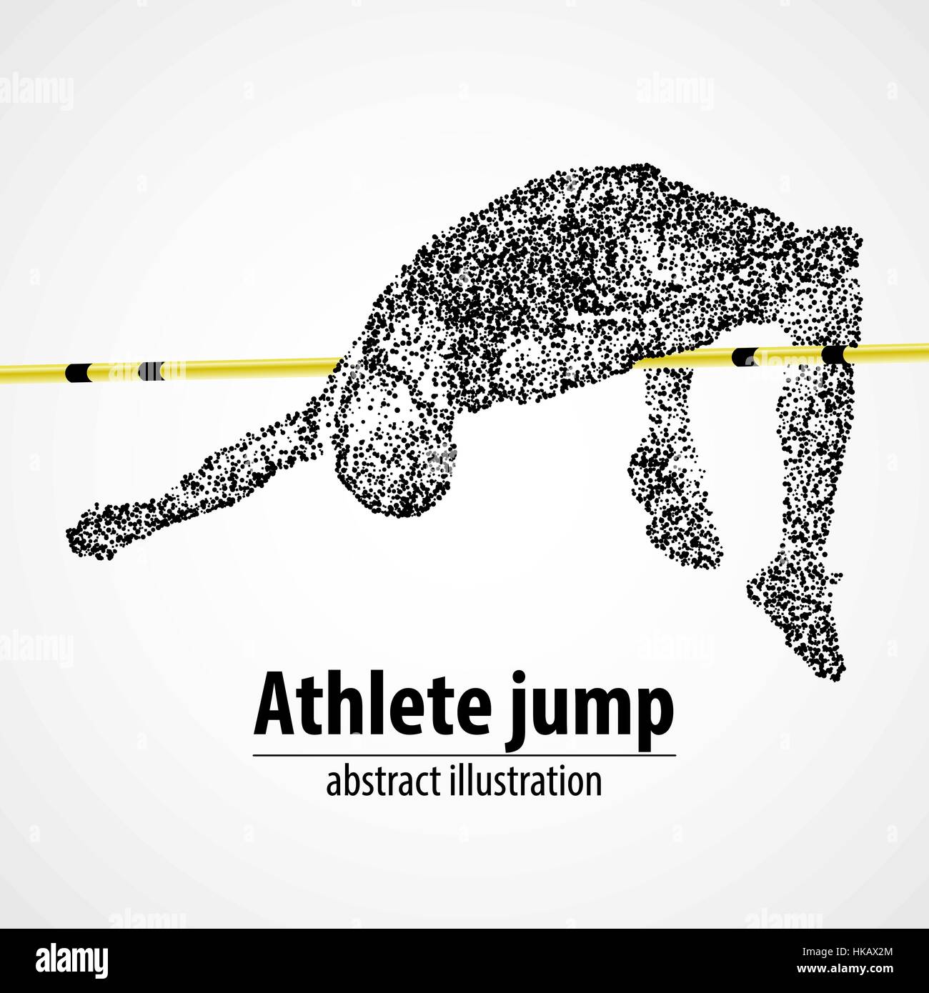 Abstract l'atleta salta in altezza dei cerchi neri. Illustrazione Vettoriale. Illustrazione Vettoriale