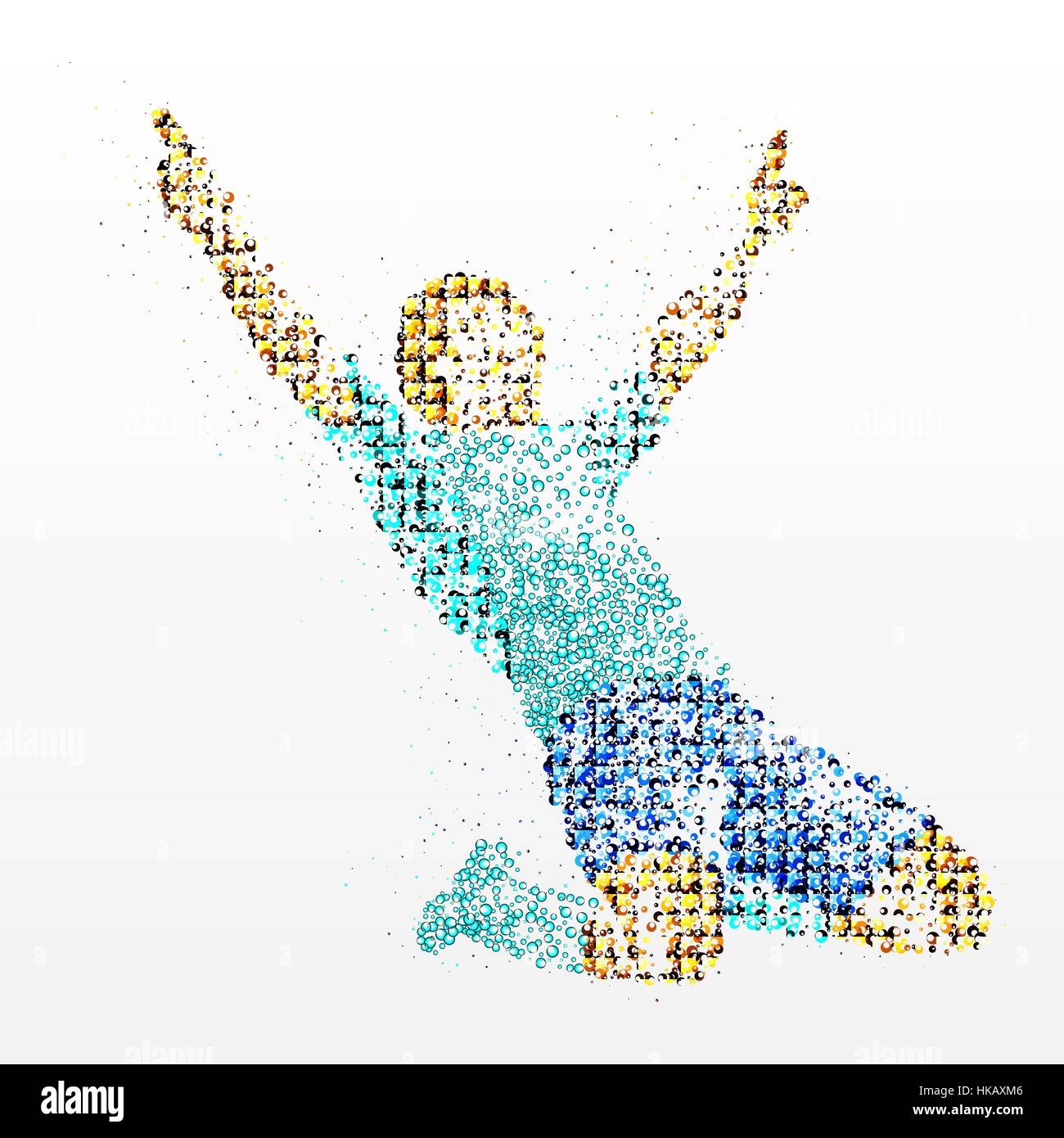 Atleta di cerchi di diversi colori. Illustrazione Vettoriale. Illustrazione Vettoriale