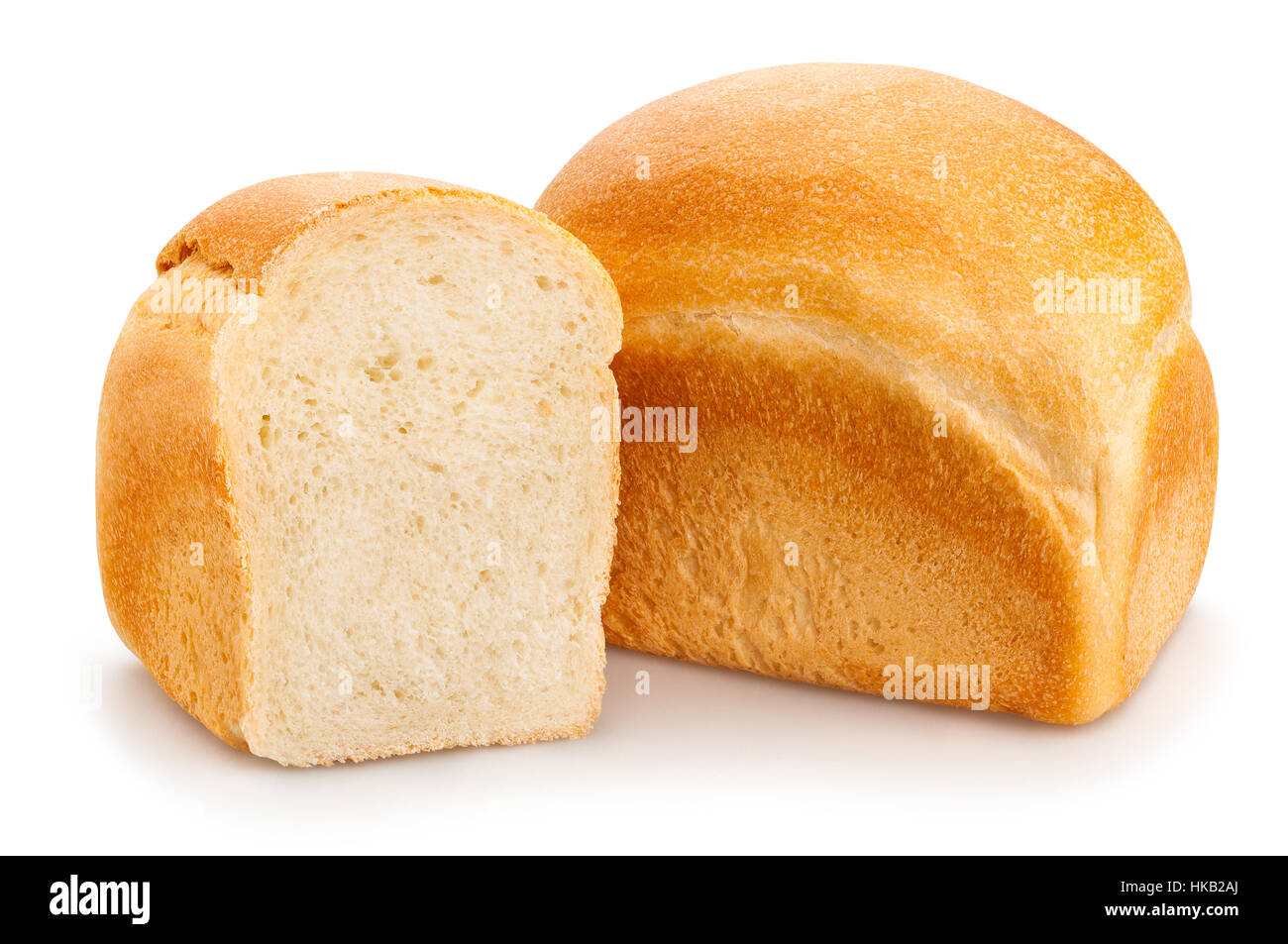 Il pane affettato isolato Foto Stock