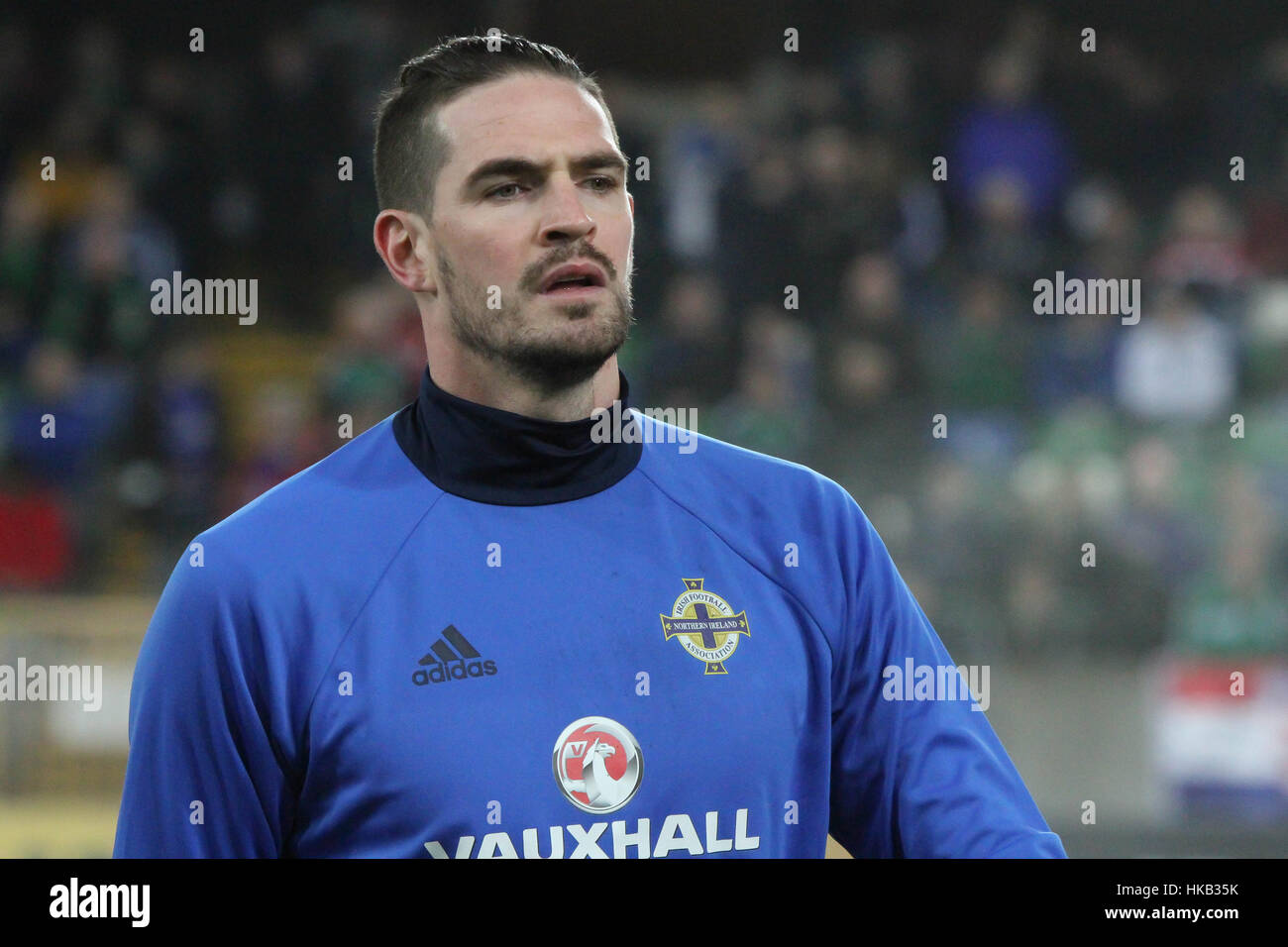 Belfast, Irlanda del Nord. Il 15 novembre 2016. International Football Friendly - Irlanda del Nord 0 Croazia 3. In Irlanda del Nord la Kyle Lafferty (10). Foto Stock