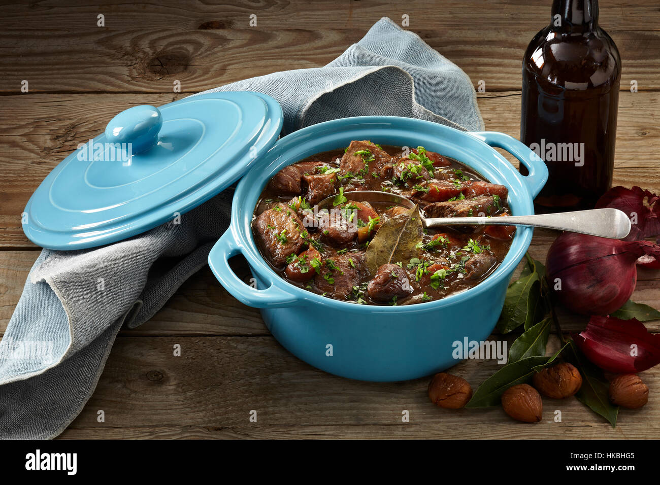 Carni bovine stout casseruola Foto Stock