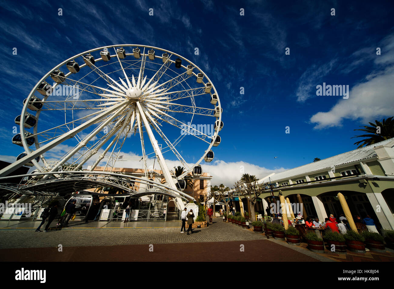 Giant Ferris-ruota in il V & A Waterfront. Conosciuta come la ruota di eccellenza, di Città del Capo, Sud Africa Foto Stock