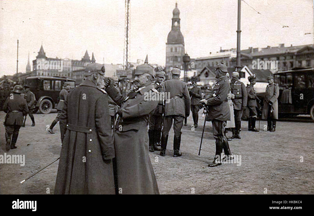 Ufficiali tedeschi riga ww1 Foto Stock