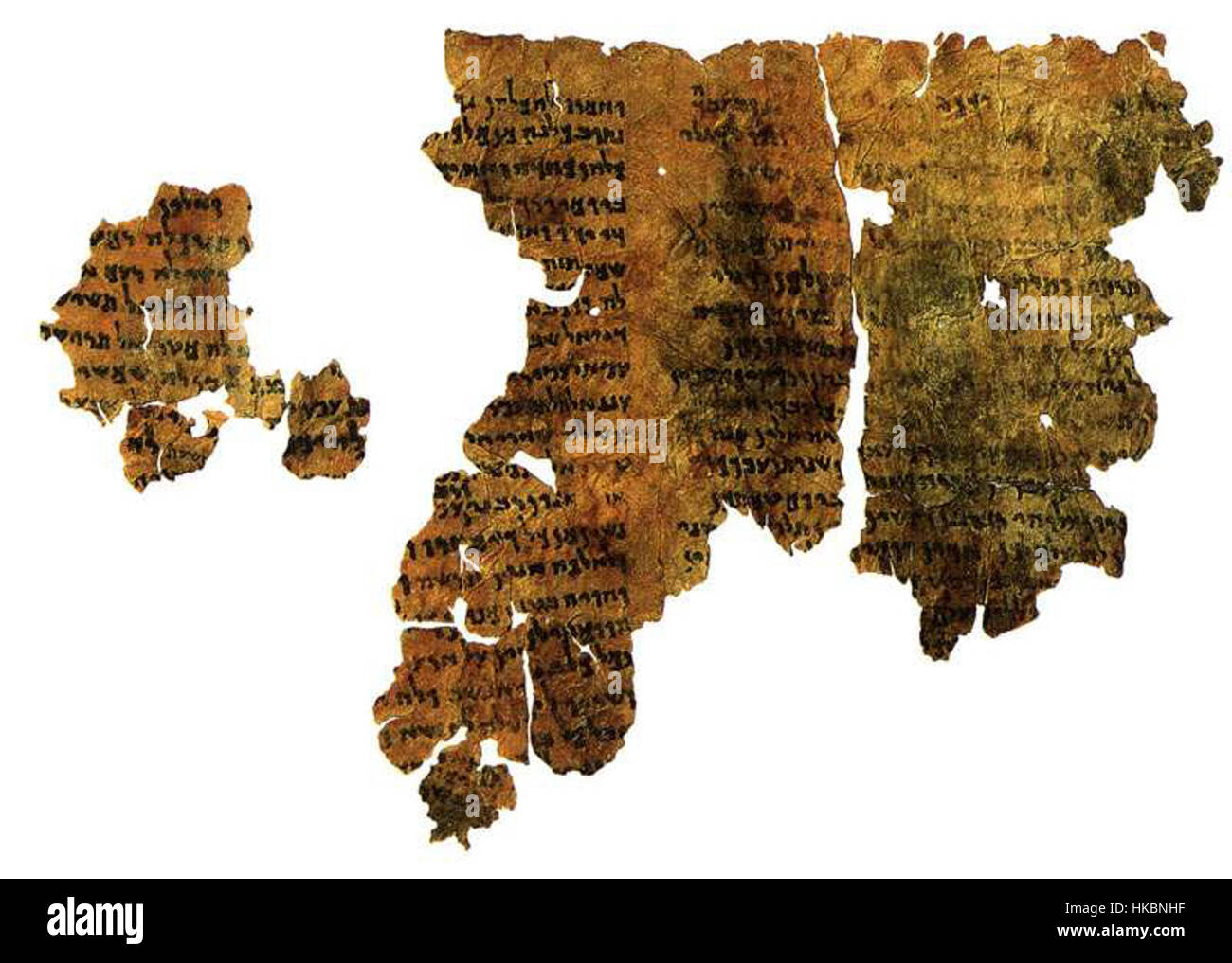 4Q201 è un antico frammento di testo dei rotoli del Mar morto, contenente una parte delle scritture ebraiche. Scoperto nella Grotta 4 a Qumran, questo frammento contribuisce alla nostra comprensione dei manoscritti biblici del periodo del secondo Tempio. Il testo offre approfondimenti sulla fede e le Scritture ebraiche prima della distruzione del secondo Tempio nel 70 d.C. Foto Stock
