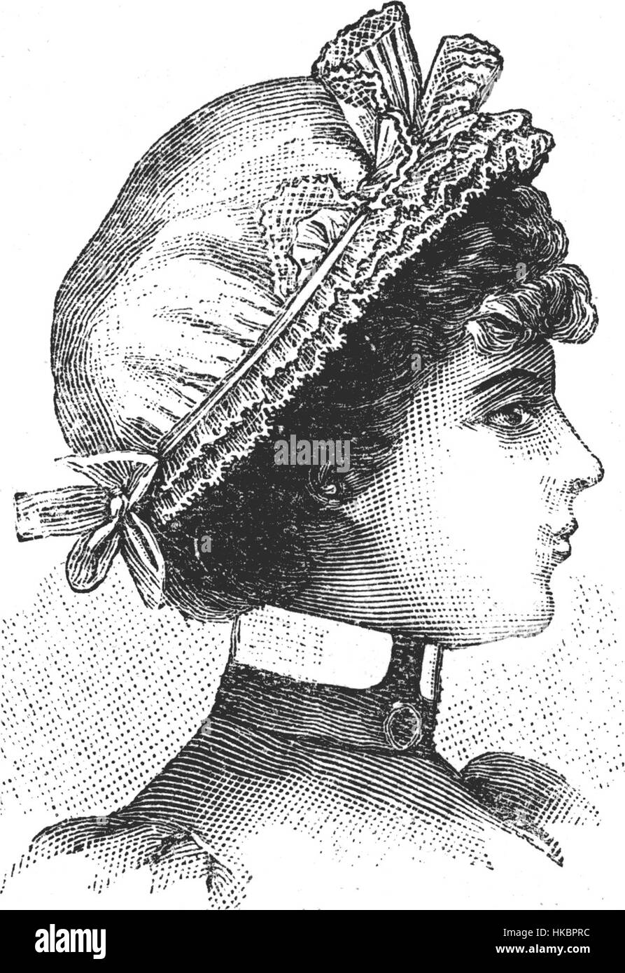 Una pubblicità vintage per Au Bon Marché Corsets, che mostra le tendenze della moda del tempo. La pagina enfatizza il design del corsetto che era popolare all'inizio del XX secolo. Foto Stock