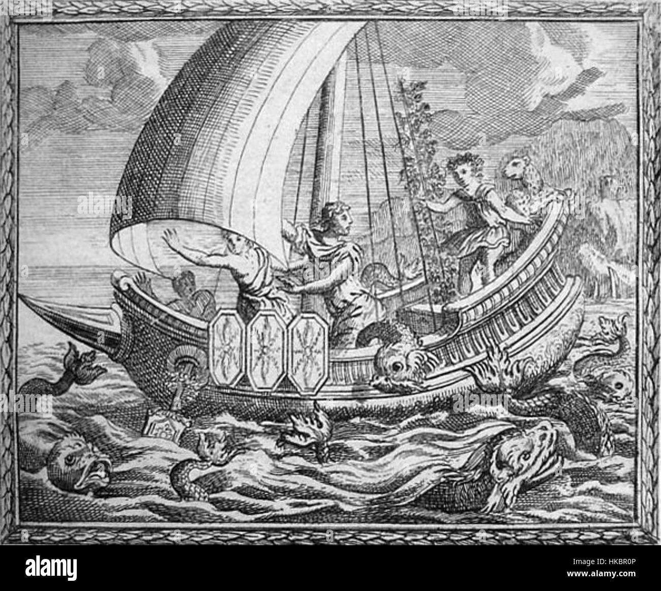 Un dipinto di Bacco, il dio romano del vino, creato da Krauss. Quest'opera d'arte ritrae Bacco in uno stile classico tradizionale, sottolineando il suo legame simbolico con la natura e i piaceri della vita. Foto Stock