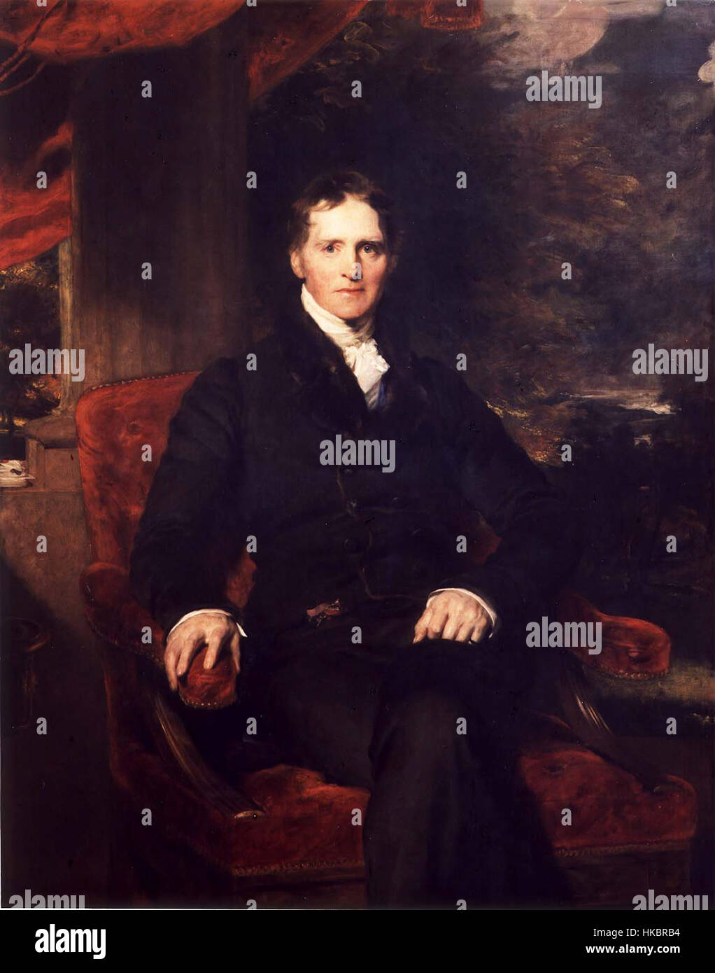 Benjamin Gott fu una figura di spicco durante la prima rivoluzione industriale, noto per il suo lavoro nel tessile. Il suo ritratto riflette il suo status e la sua influenza nell'industria britannica tra la fine del XVIII e l'inizio del XIX secolo. Foto Stock