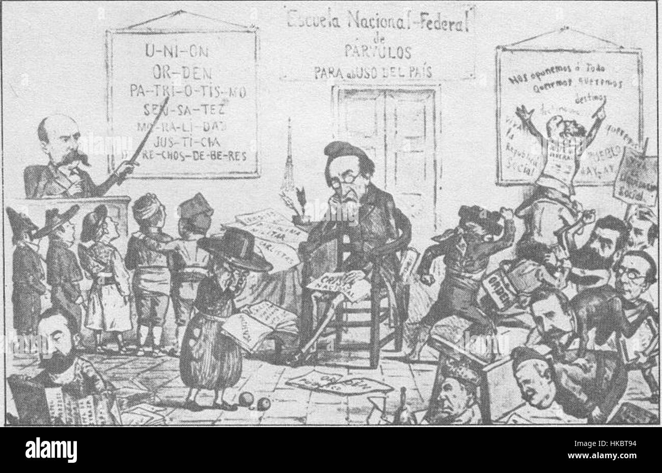 *Caricatura 1Republica* è un'opera satirica politica, che probabilmente illustra temi relativi alla prima Repubblica del Brasile. Il pezzo utilizza la caricatura per trasmettere commenti sul clima politico e sulle dinamiche sociali durante l'epoca. Foto Stock