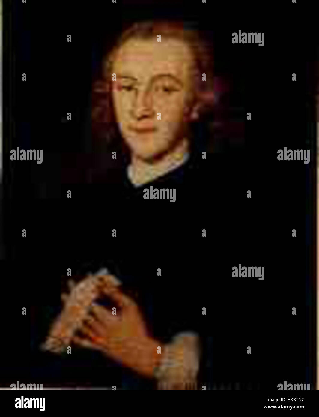 Il ritratto di Christian Renatus von Zinzendorf cattura il nobile in uno stile formale del XVIII secolo, sottolineando il suo ruolo nell'aristocrazia europea. Il dipinto riflette l'attenzione artistica dell'epoca sulla ritrattistica dignitosa e raffinata. Foto Stock