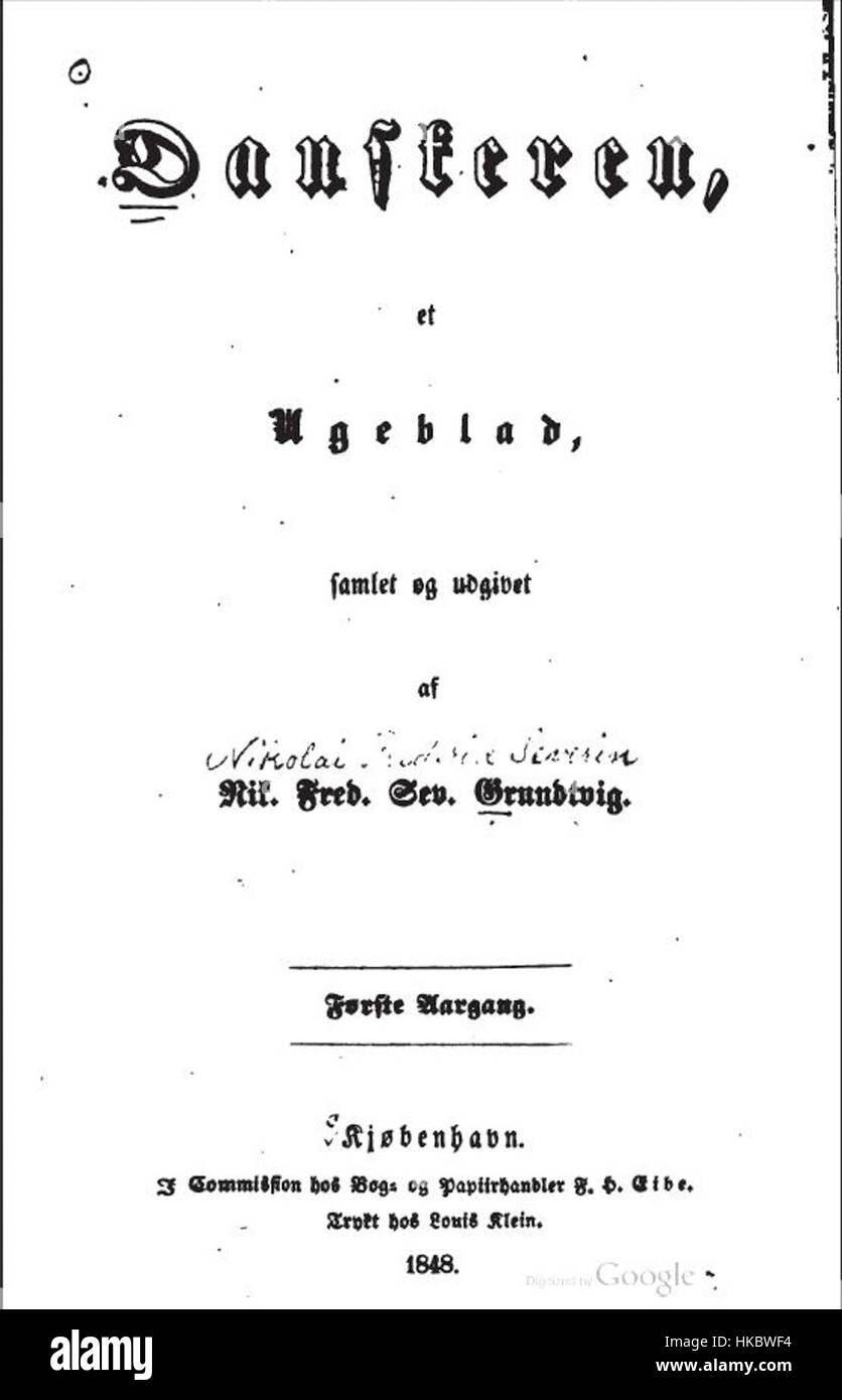 "Danskeren" del 1848 raffigura una nave e un equipaggio danesi, mettendo in evidenza la storia marittima della Danimarca nel XIX secolo. Il dipinto riflette l'importanza della forza navale e dell'esplorazione marittima durante il periodo. Foto Stock